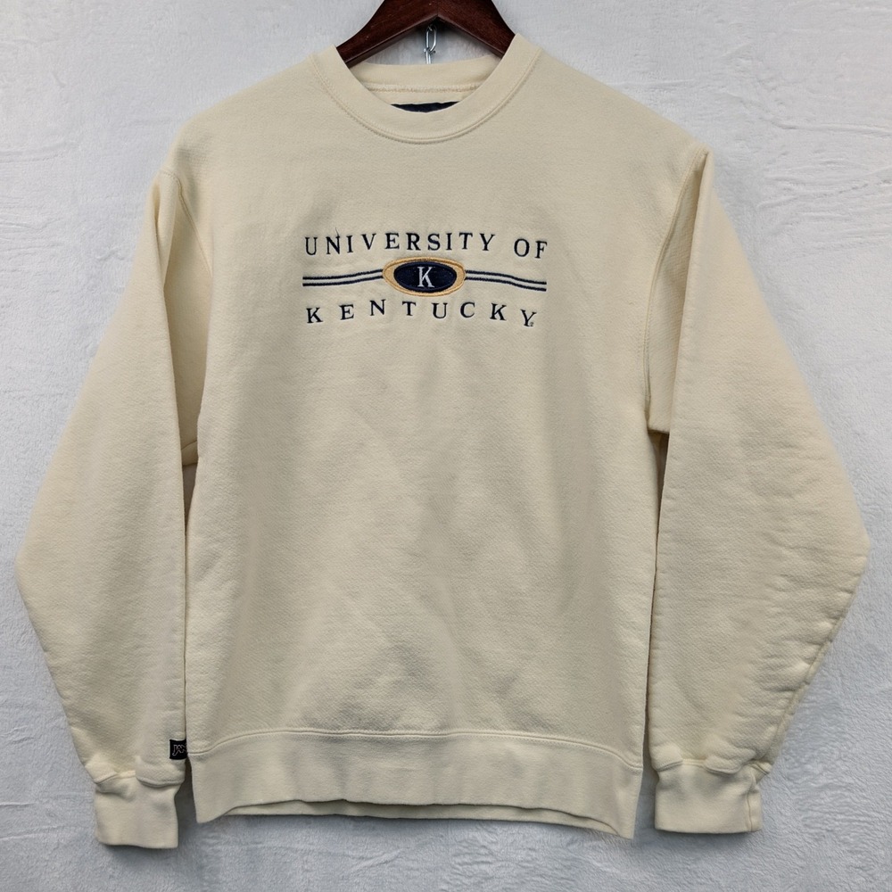 VTG University of Kentucky Jansport Sweatshirt Men's Small Cream Collegiate 90s